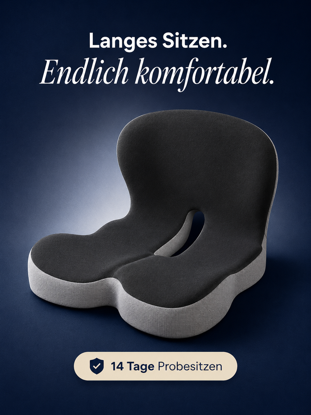 Cavena – Ergonomisches Sitzkissen mit Rückenstütze