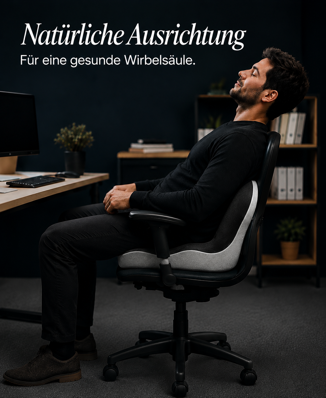 Cavena – Ergonomisches Sitzkissen mit Rückenstütze