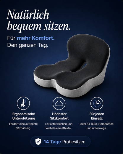 Cavena – Ergonomisches Sitzkissen mit Rückenstütze