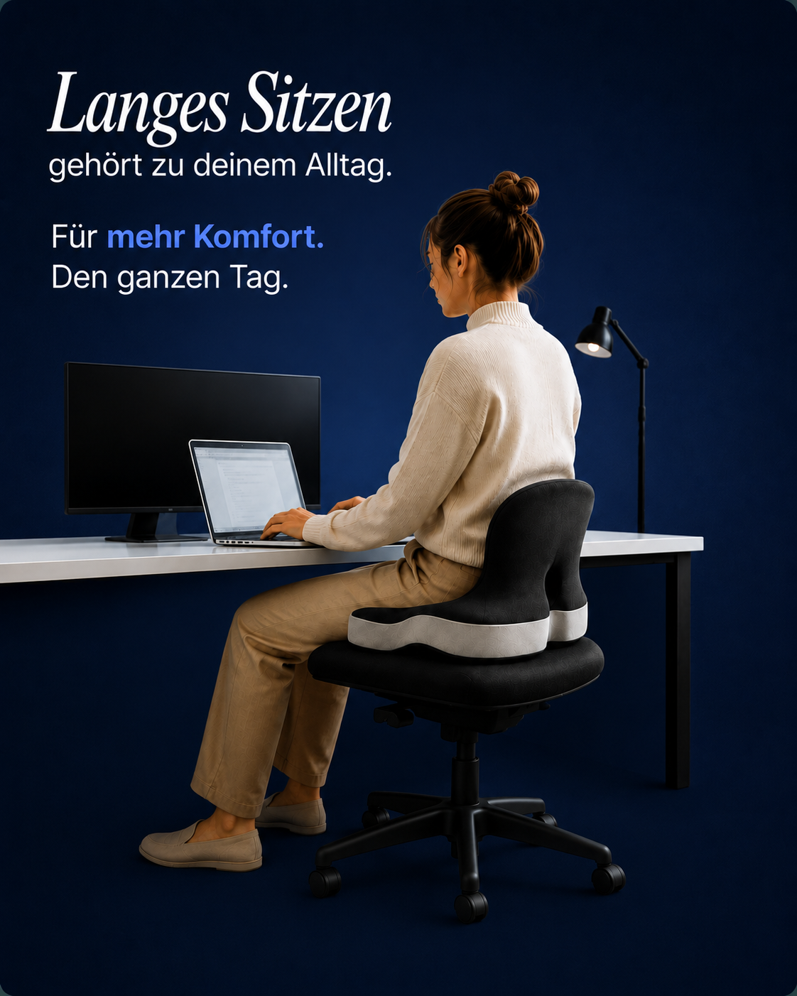 Cavena – Ergonomisches Sitzkissen mit Rückenstütze